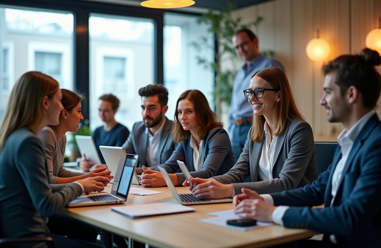 Equipo de PeakMind AI en oficinas de Madrid